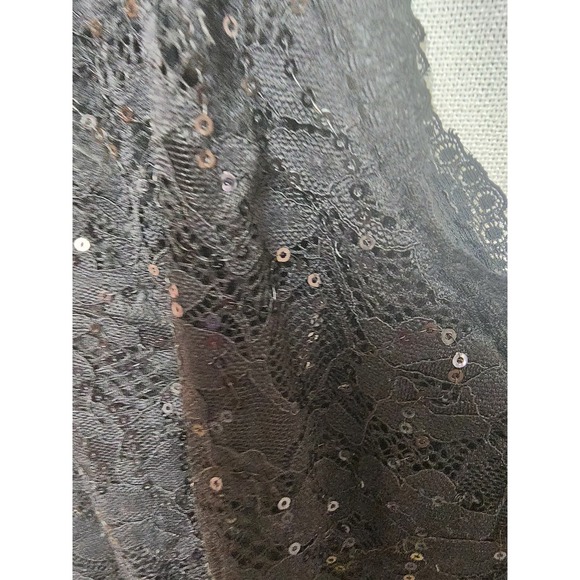 TORRID Black romantic Sequin & Lace Chiffon Midi Dress Goth - Picture 5 of 9